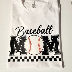 Baseball Mom Kids Shirt - White
